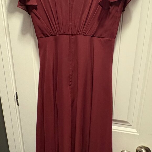 David's Bridal Bridesmaid Dress - STYLE: #YSF20065 - Color: Wine - Size 2 - Picture 4 of 7